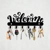 1 Pc Contemporary Metal Welcome Key Holder - Versatile Wall-Mounted Organizer For Keys, Coats, Hats, Towels, Kitchen Utensils