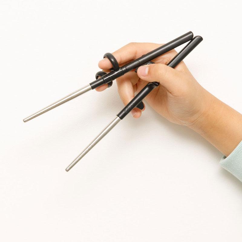 Edison Junior Stainless Steel Training Chopsticks for Kids (Right Hand, Ivory)