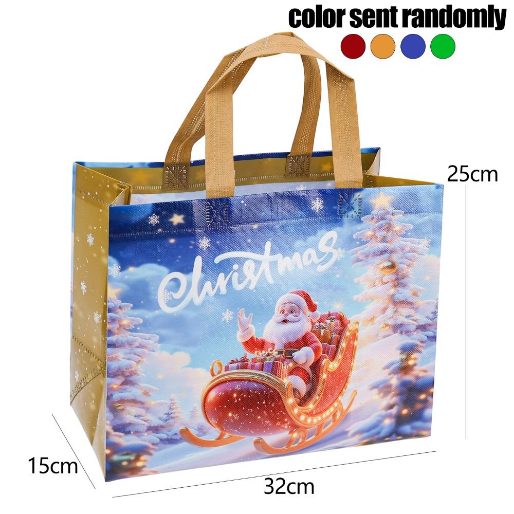 5/1PCS Cute Santa Claus Snowman Pattern Handbag Christmas Gift Packaging Bag Non-Woven Fabric Candy Bag Festival Party Supplies