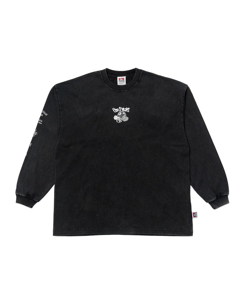 BEN DAVIS White Label Bleach Washed Long Sleeve T-Shirt Lavender (Oversized)