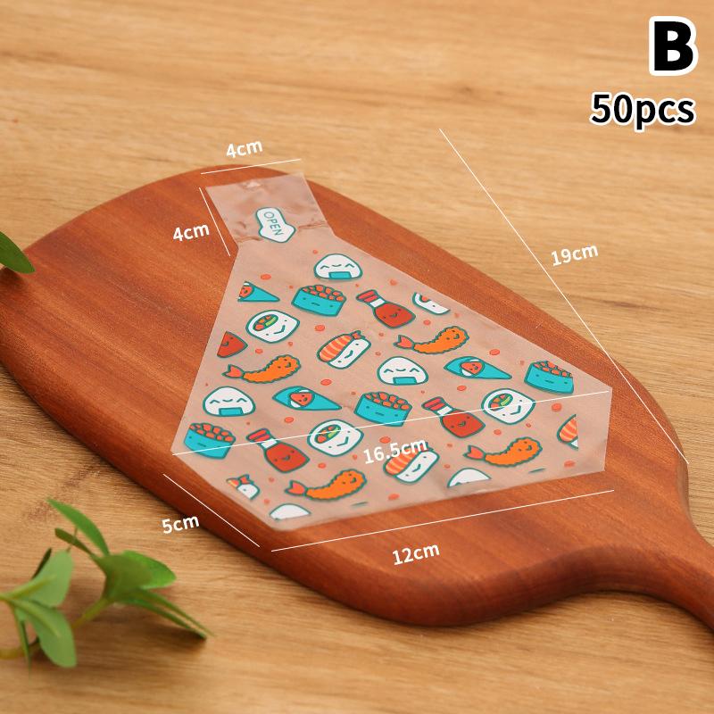 Треугольная бумага для упаковки роллов с рисом и овощами, Треугольный пакет для одноразовой упаковки рисовых шариков, Пакет для суши, Аксессуары для суши-бенто