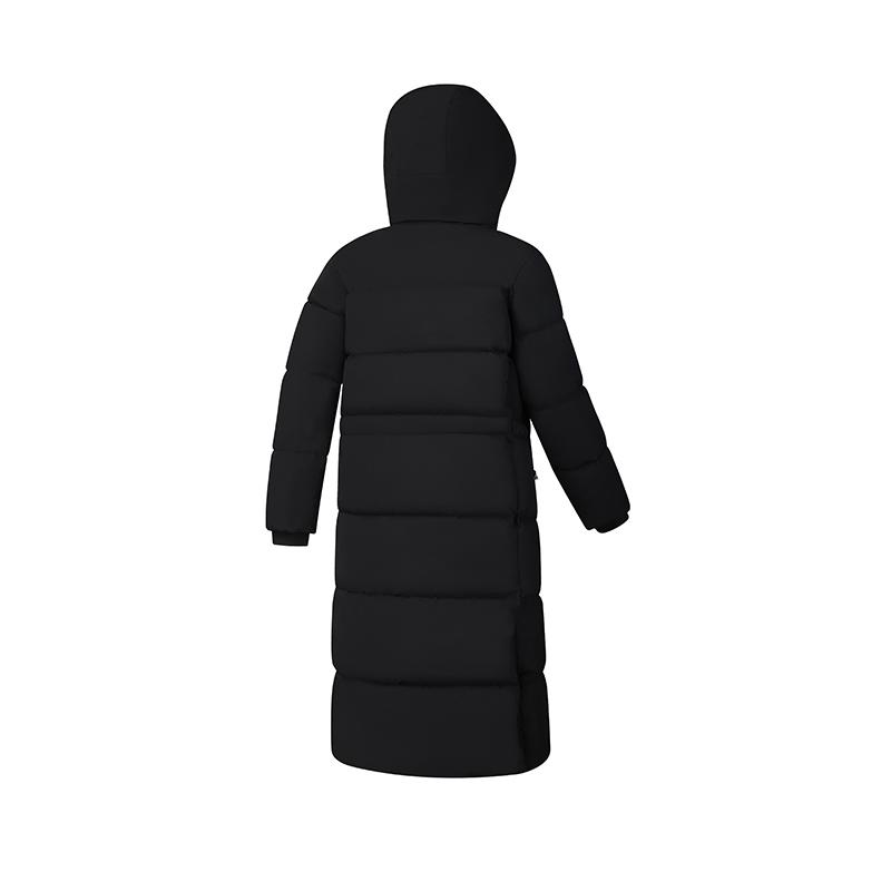 Fila Серия Фитнес Повседневная Теплая Длинная Пуховая Куртка с Капюшоном Женская верхняя одежда Насыщенно-Черный A11W441908F-BK