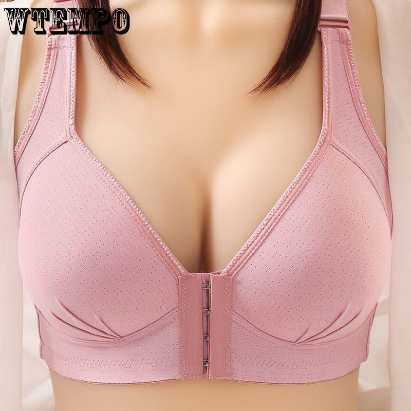 Front Buckle Anti-sagging Gathering Collection Side Breast No Steel Ring Ladies Fat Large Size Thin Underwear Bra
