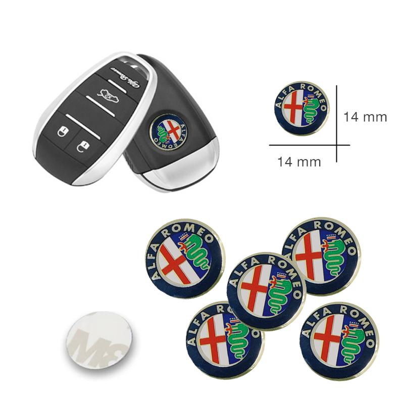 CYJAU1 5/10Pcs Car Key Badge Sticker For Alfa Romeo 156 159 147 4C 8C 166 Giulia Giulietta Mito Stelvio Spider GT Tonale Disco Volante