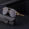Non-polarized Rimless Punk Cheetah Decoration Sunglasses for Men Square Frameless Gradient Black Classic Rectangle Sun Glasses