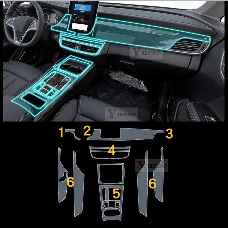 Для BYD Son MAX - Прозрачная защитная пленка из ТПУ для центральной консоли автомобиля, противоцарапающая наклейка