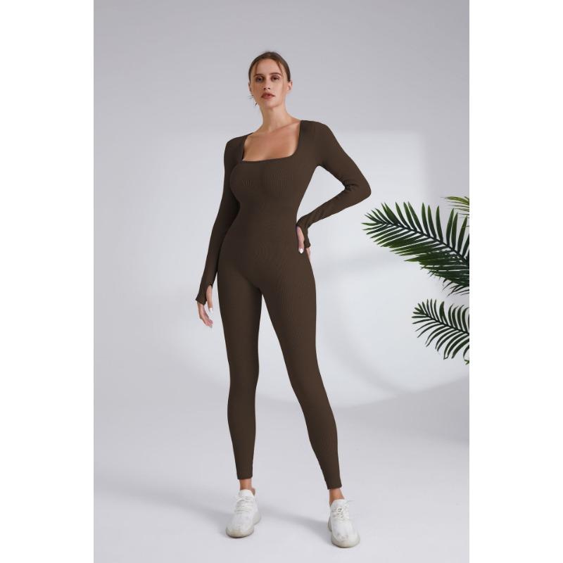 Зимний длинный цельный костюм для йоги для женщин, быстросохнущий, для бега, фитнеса, цельные штаны для йоги с длинным рукавом