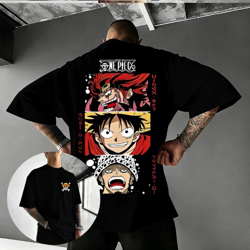 One Piece Luffy Zoro T Shirt Men Women Anime Graphic Tee Cotton Short Sleeve Tee Y2k 2026 Summer Trendy Casual Tops Streetwear