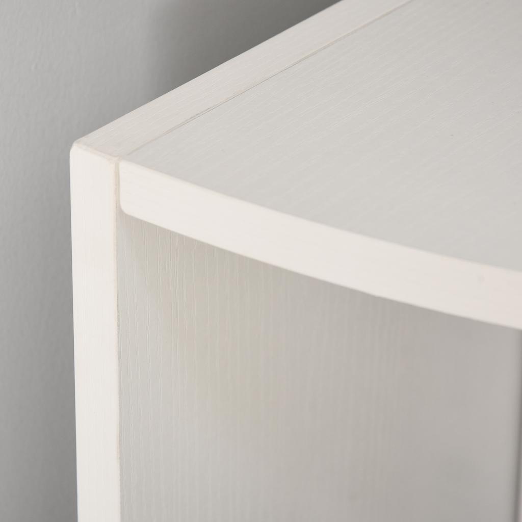 Corner Bookshelf 4 Tier Wall And Side Wood 39.5x39.5x120cm White