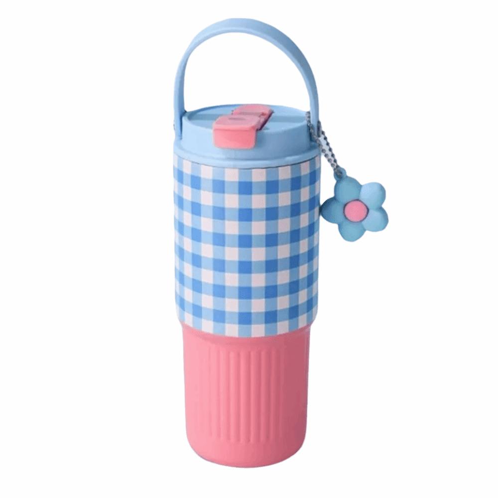 Portable Outdoor Insulated Mug Creative Coffee Tumbler with Handle Drinking Straw Cup Kitchenware