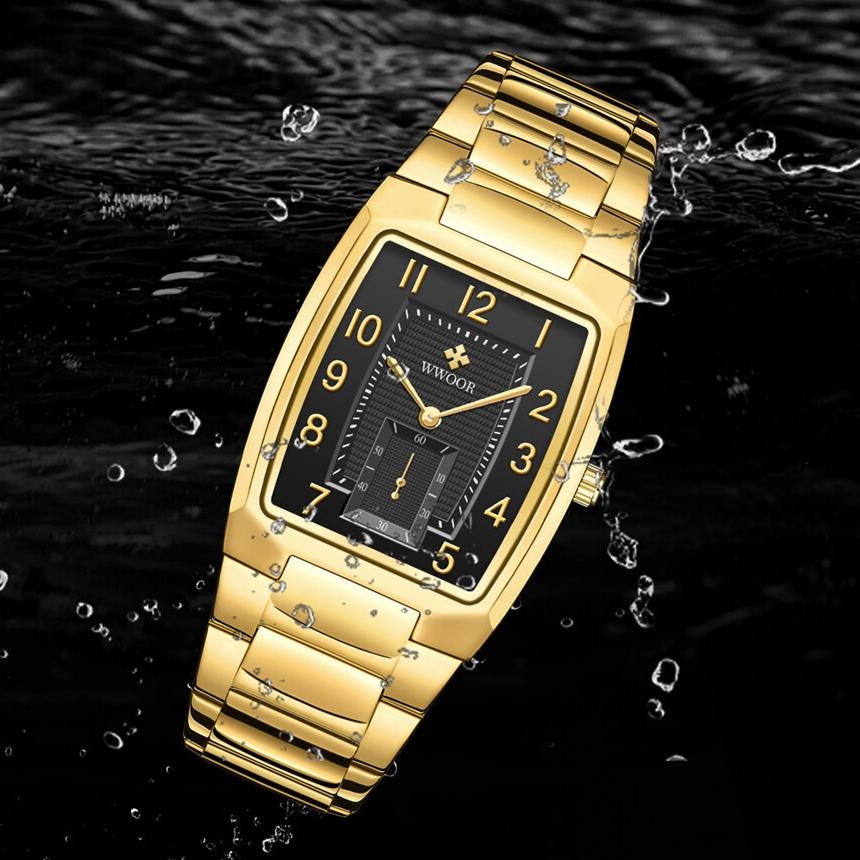 WWOOR New Gold Women Watches Creative Steel Women's Bracelet Wrist Watches Ladies Square Waterproof Watch