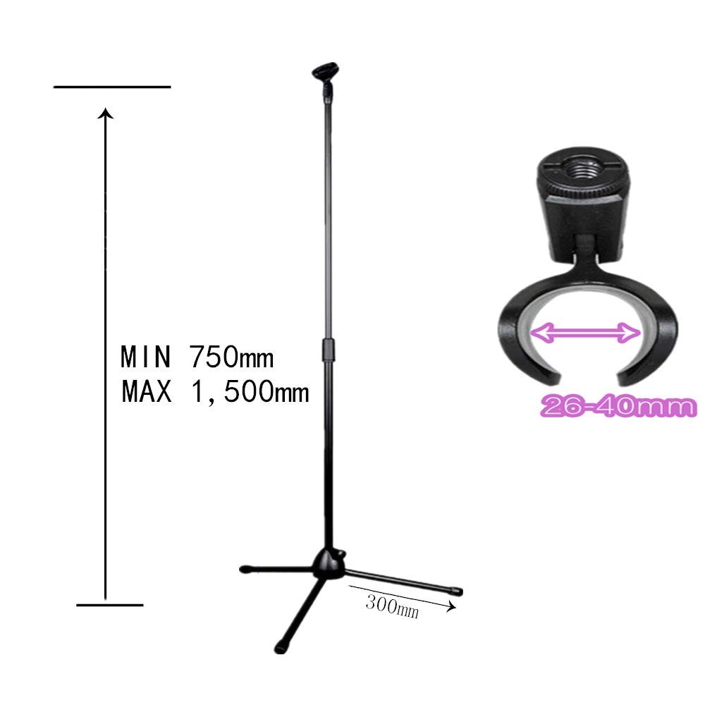 Микрофонная стойка COCOSUN прямая с 1 держателем для микрофона, стойка для конденсаторного микрофона, вертикальная, штативная, отлично подходит для живых семинаров в современном металлическом черном цвете,