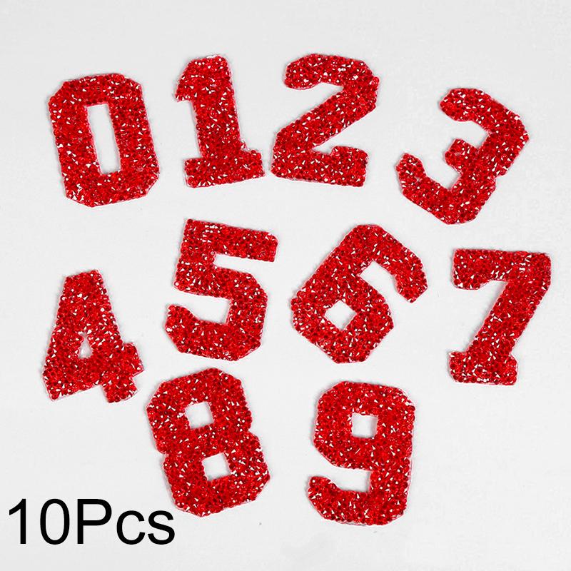 10 шт./компл. модные нашивки со стразами 0-9 цифры одежда значки наклейка аппликация