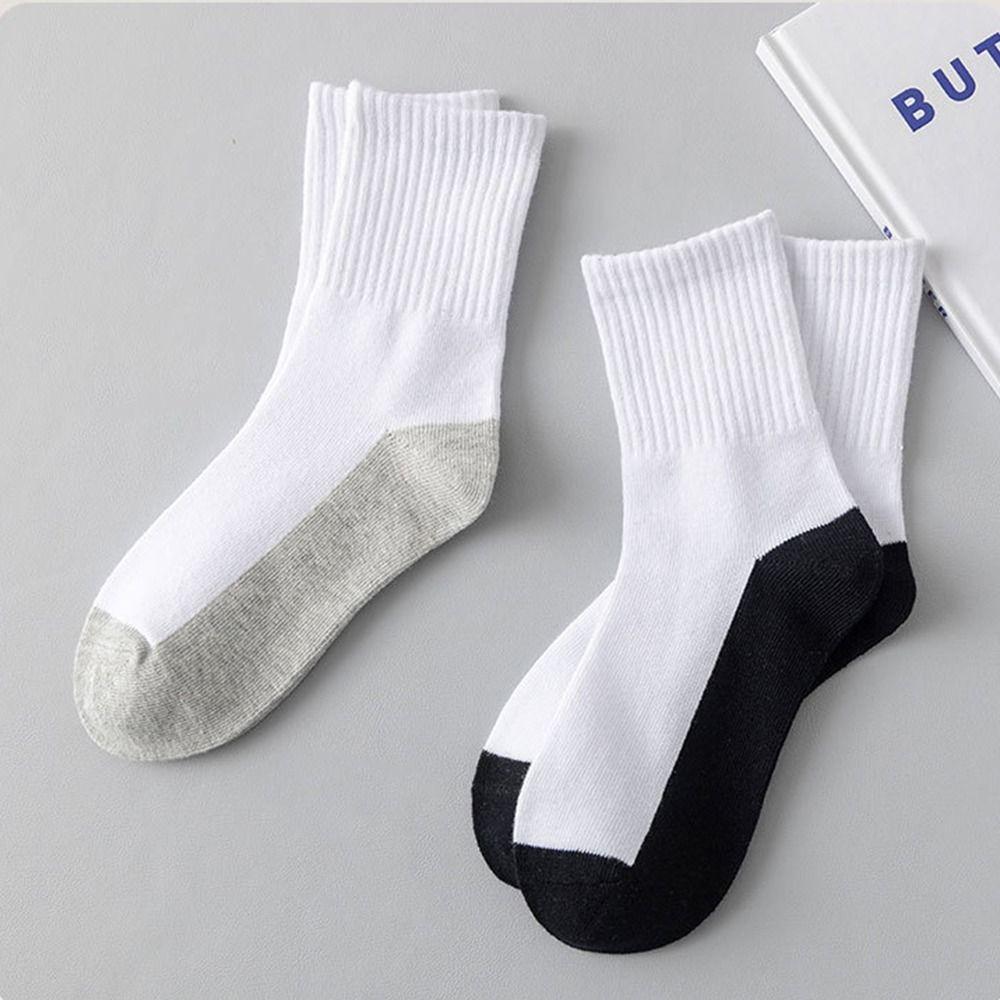 1 Pair Grey Black Sole Children White Socks Absorbing Sweat Baby Hosiery Sport Socks  Men