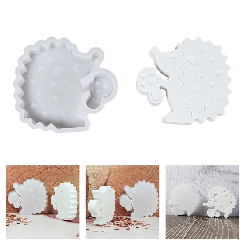 Hedgehog Silicone Molds for Epoxy Resin Making Candle Soap Heat Resistant Easy Demolding Animal Figurine Silicone Mould
