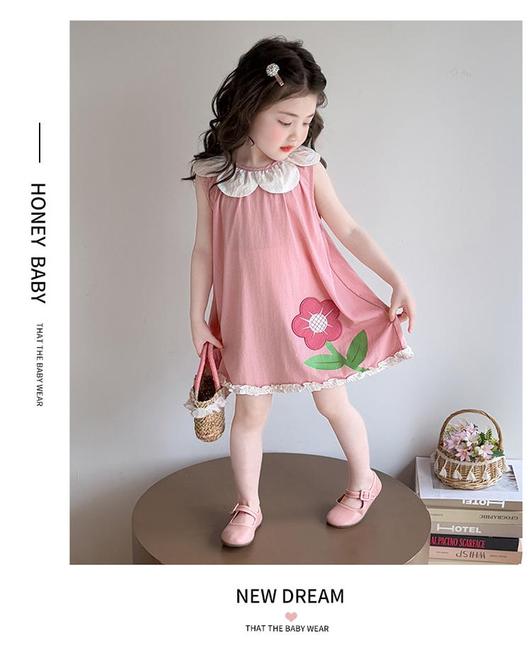 Girls' Flower Dress Summer 2026 New Children's Summer Dress Tank Top Skirt Stylish Baby Summer Thin Skirt