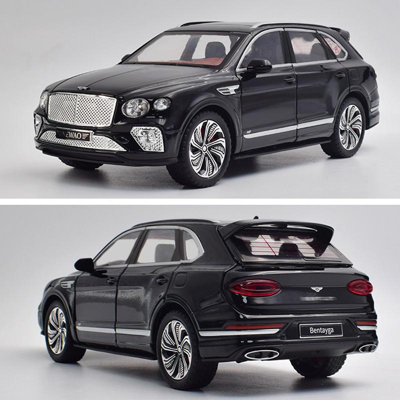 1/24 Scale Bentley Bentayga Diecast Car Model, Pull Back Toy with Sound and Light for Kids, Toddler Boys Girls Gift Collection