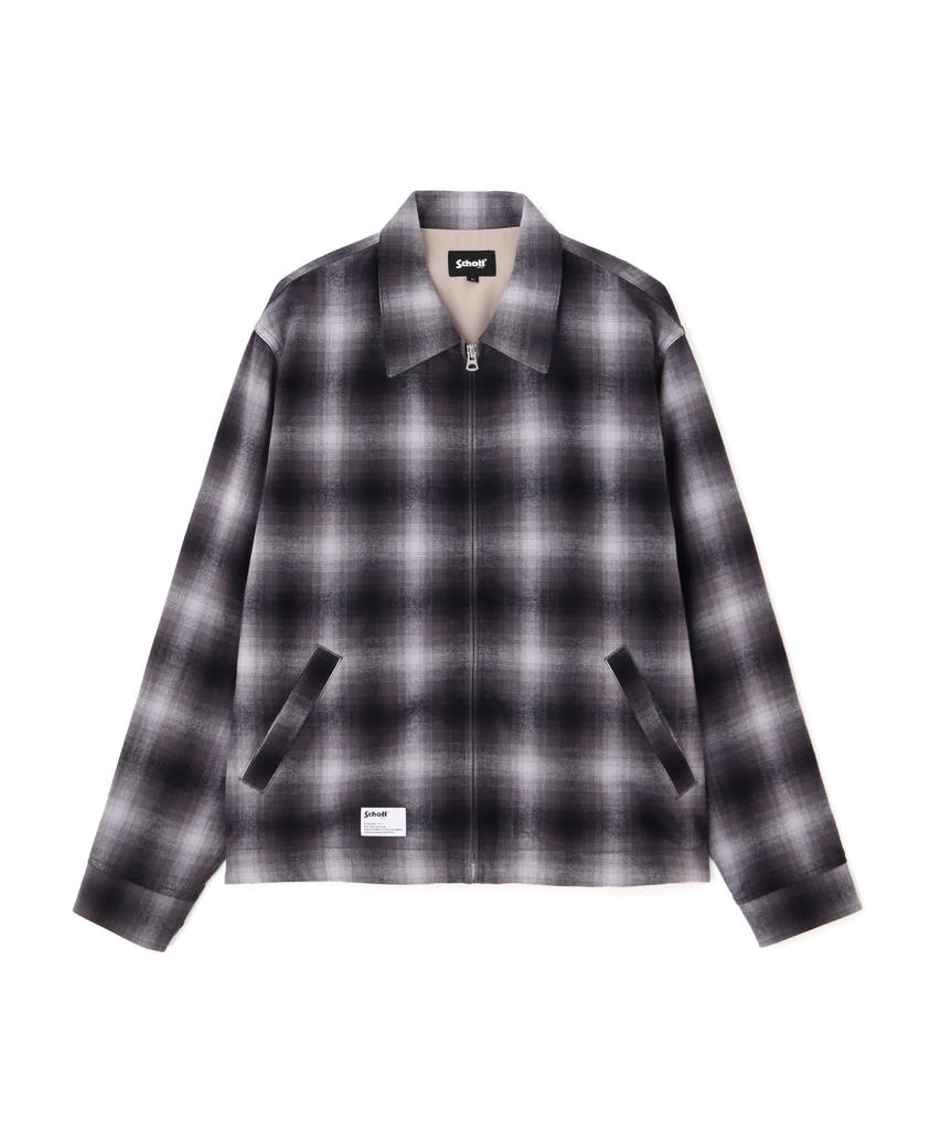 Куртка Schott OMBRE, Мужская куртка с омбре-клеткой, Размер 2XL, 010, Черный, 782-5252005