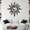 1pc Handsome Sun With Moon And 3 Stars Inside Minimalist Metal Wall Art - Modern Home Decor For Bedroom, Living Room, Or Bathroom.