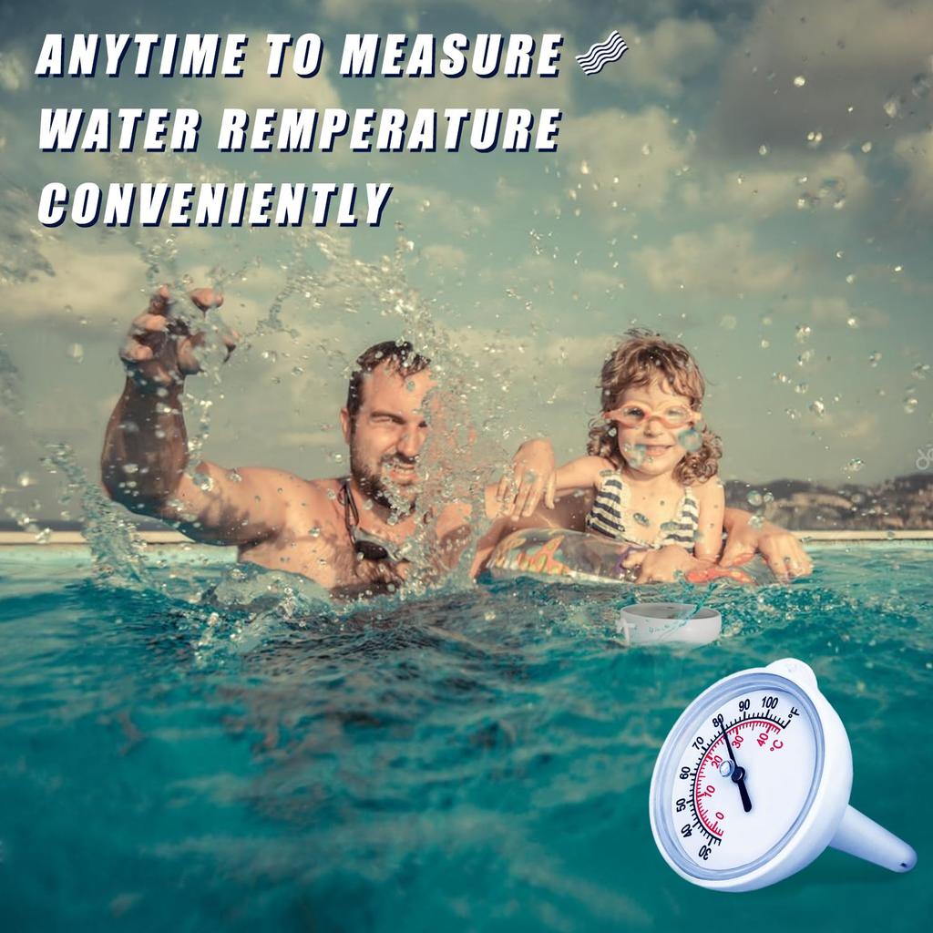 Плавающий бассейновый механический термометр со шнурком Термометр для воды с точными показаниями температуры Идеально подходит для улицы и помещения