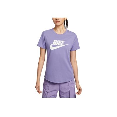 Спортивная одежда Essentials Удобная Модная Универсальная Однотонная Футболка с коротким рукавом Стандартного кроя Женские футболки Мягкий пурпурный DX7907-527