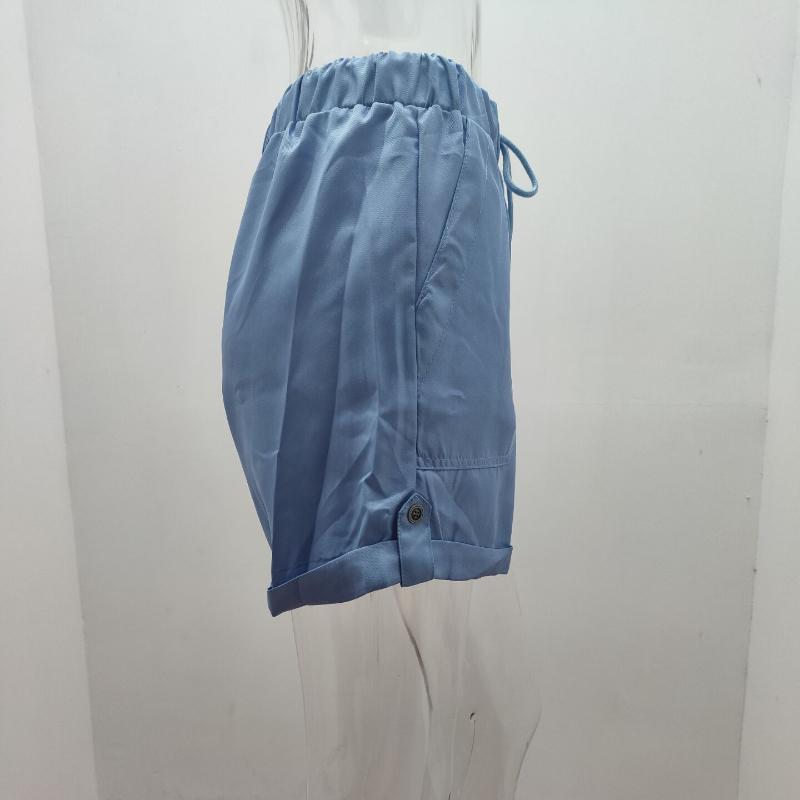 GMXIA Летние однотонные прямые повседневные брюки женские шорты на шнуровке