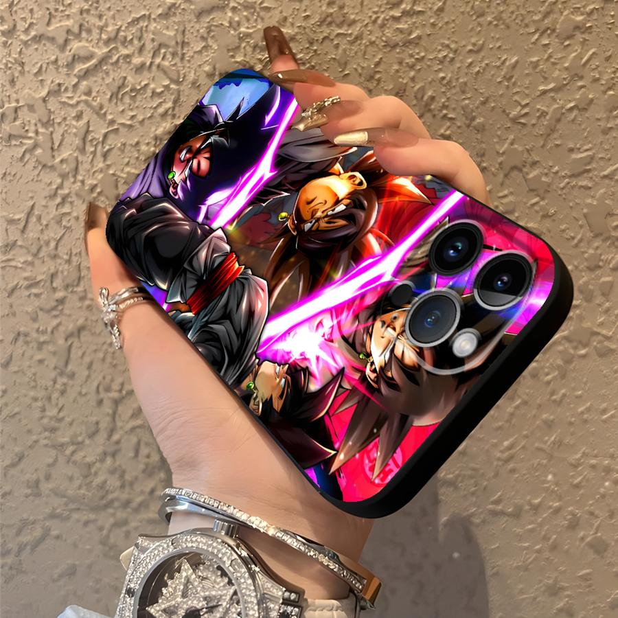 Черный Мягкий Чехол для Телефона для iPhone 15 16 14 Plus XR 17Air XS Max 13 12 11 17 Pro Max 7 8 Dragon Ball Son Gohan