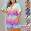 Комбинезон женский, летний, женский, свободный, повседневный, с принтом, элегантный, женский, модный, с v-образным вырезом, с коротким рукавом, шорты на талии, комбинезон