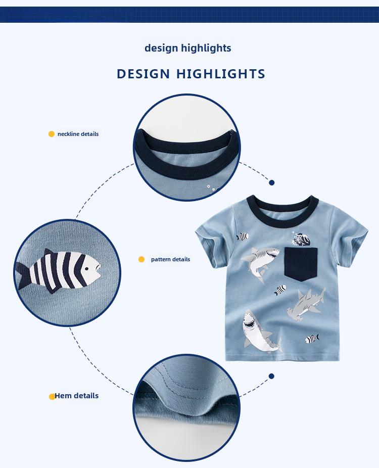 Футболка с коротким рукавом для мальчиков в корейском стиле 2025 года