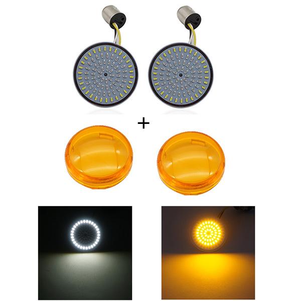 Bullet Turn Signal Indicator Light Lamp 1156 1157 LED Inserts Light for Motorcycle Harley Touring Sportster Glide Dyna FLSTF CVO