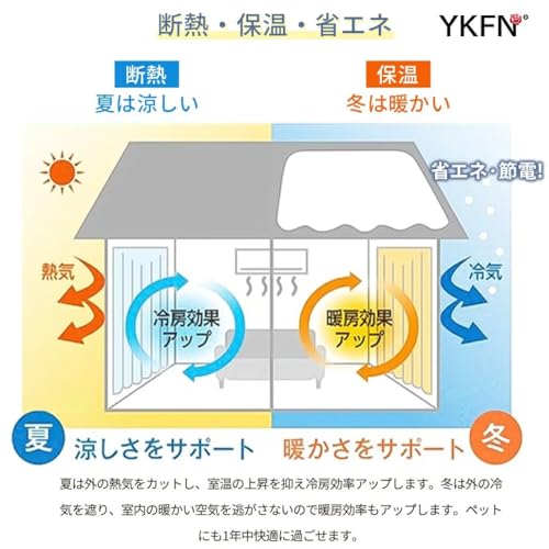Штора-перегородка YKFN, Термоизоляция, Степень затемнения 1, Стильный скандинавский стиль, Длина 230 см x Ширина 100 см, 1 панель, Гармошка-штора, Перегородка для комнаты
