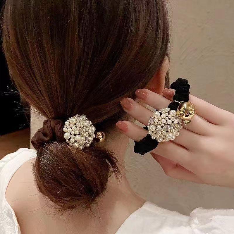 Korean Camellia Flower High-End Hair Tie Bun Rope