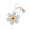 Charm Sunflower Keychain Tassels Flower Bag Pendant Car Keyring PU Leather Key Ring  Men