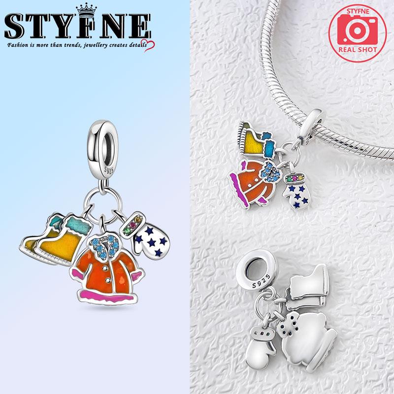 Медь Рождественский Снеговик Дом Елка Колокольчики Шармы Бусины Подвеска Для Оригинального Браслета Женская Девичья Ювелирные Изделия