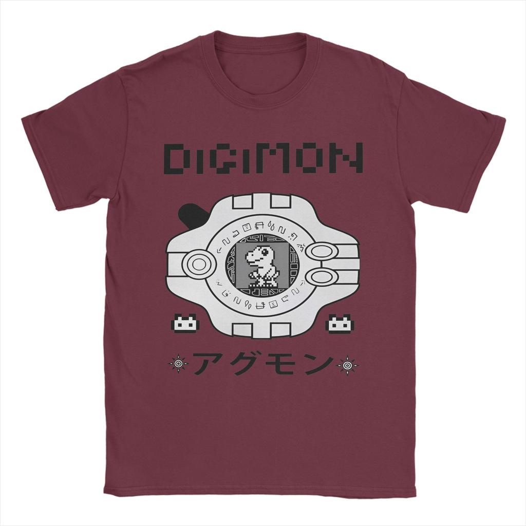 Digimon Агумон Летний Топ Эстетичная Футболка 100% Хлопок Топы Винтажная Футболка с Коротким Рукавом и Круглым Вырезом Идея для Подарка Футболки