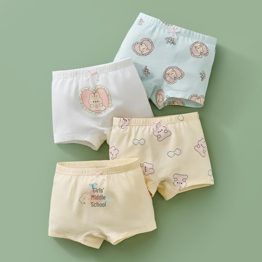 Детские хлопковые антибактериальные шорты-боксеры с рисунком среднего и большого размера для девочек