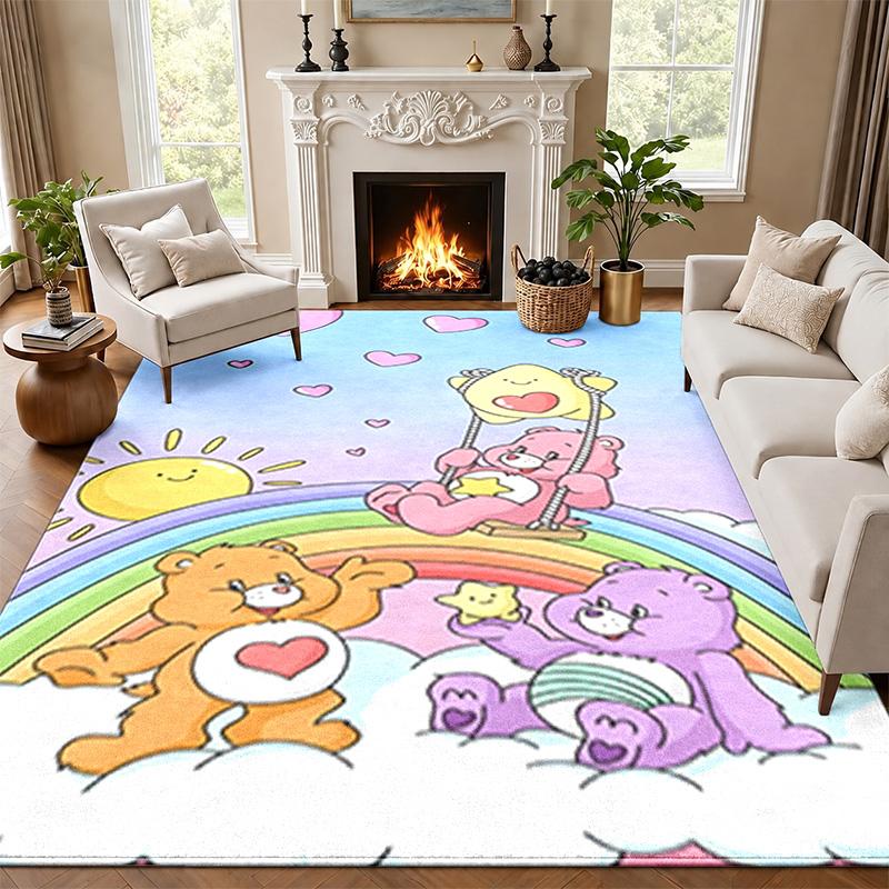 Care bear Carpet Door Mat for Living Room or Bedroom Protective Mat Under Chair Office Decoration Christmas Gift Birthday Present