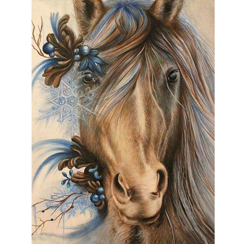 Diamond 5d Horse Diy Painting Full Round Mosaic Animal Diamont Embroidery Cross Stitch Rhinestone Handmade Home Decor