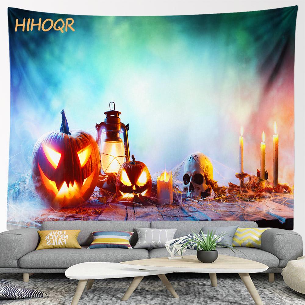 Счастливый Хэллоуин Тыквенный Гобелен Настенный Бохо Украшение Комнаты Большой Ткань Эстетический Домашний Фон Для Вечеринки