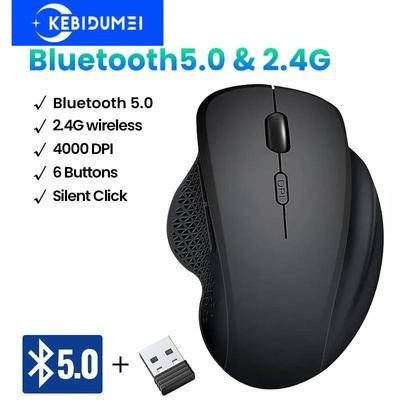 Беспроводная мышь с USB-приемником, 6 кнопок, мышь Bluetooth 5.0, 2,4 ГГц, 1600 точек на дюйм, бесшумные беспроводные мыши для ноутбуков Mackbook, аксессуары для ПК