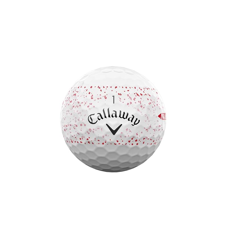 Мячи для гольфа Callaway SUPERSFOT 25 RED SPLATTER, 1 дюжина (12 мячей), Конструкция из 2 частей, Красные брызги - Белый