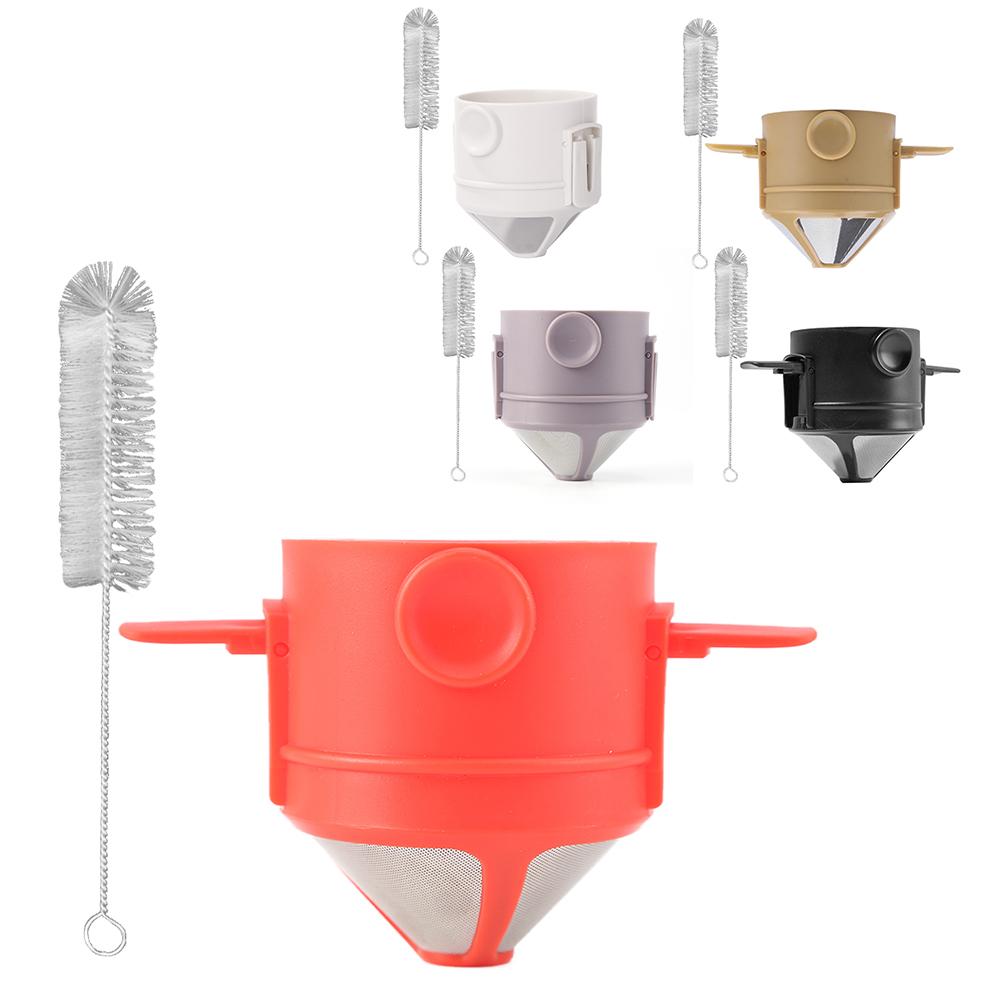 Складной держатель для капельного кофе и чая, фильтр для капельного кофе из нержавеющей стали, многоразовая чашка-фильтр для кофе ручной заварки для путешествий, кемпинга