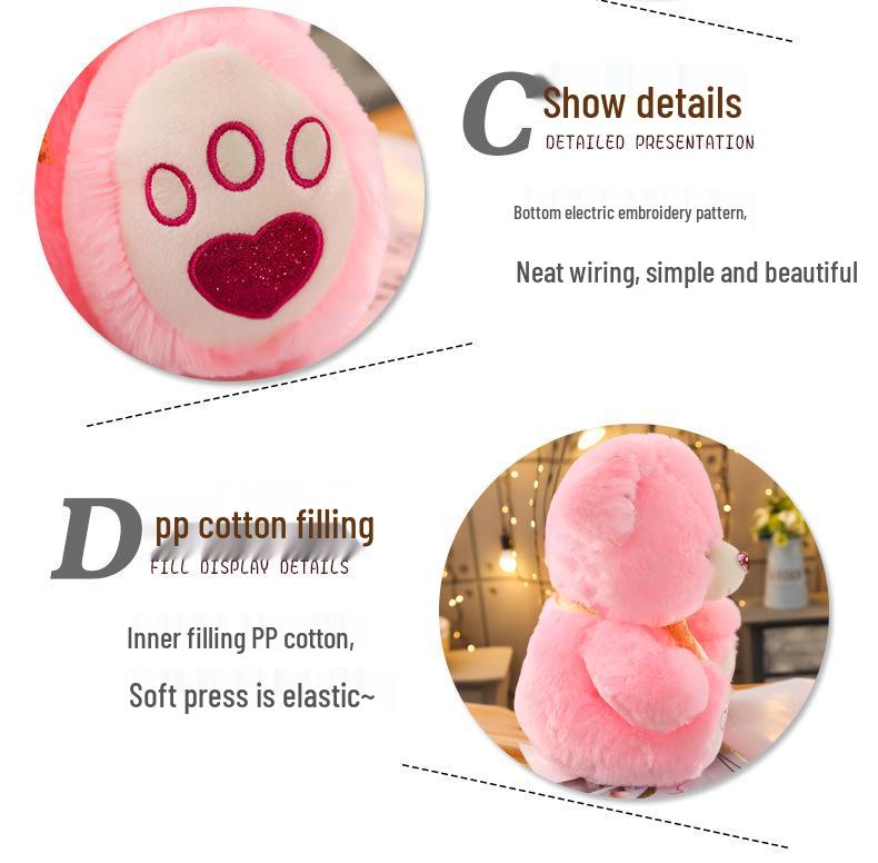 Розовая девчачья плюшевая игрушка в виде мишки с сердечком - Мягкий, милый плюшевый мишка тряпичная кукла подарок на день рождения для девочек