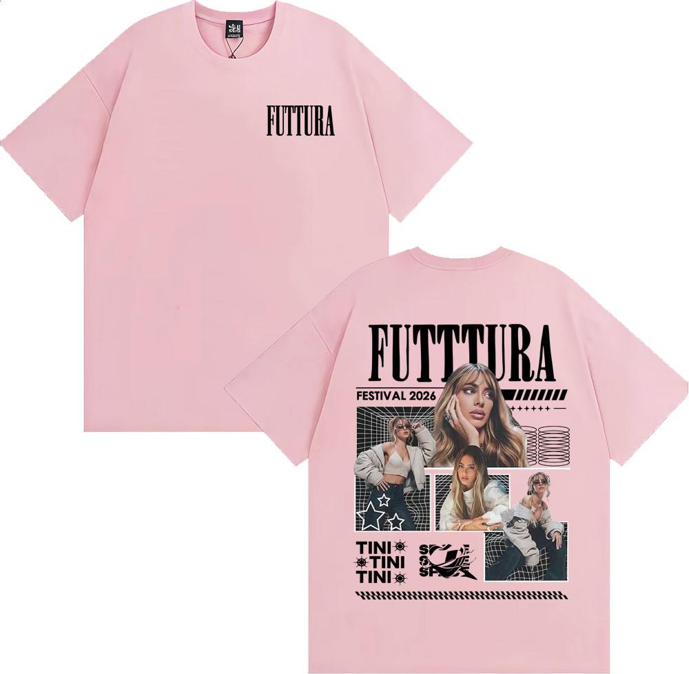 Tini Stoessel Futtura Album 2026 Merch T Shirt Unisex Women Clothing Vintage Aesthetic Tshirts Comfort Cotton Short Sleeve Tshirt