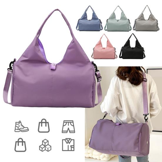 Yoga Bag Large Capacity Multifunctional Duffel with Wet Pocket Shoe Cabin Solid Color Gym Bag Versatile Sports Travel Bag