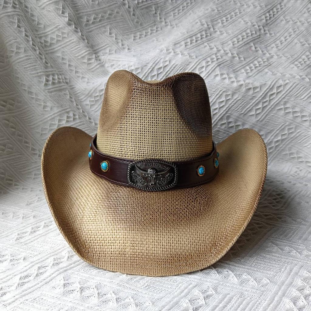Розовая ковбойская шляпа в стиле вестерн, летняя солнцезащитная шляпа, соломенная шляпа для мужчин и женщин, ковбойская шляпа, сомбреро, хомбре