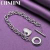 CHSHINE 925 Sterling Silver Solid Heart Bracelet OT Chain For Women Wedding Party Fashion Charm Jewelry