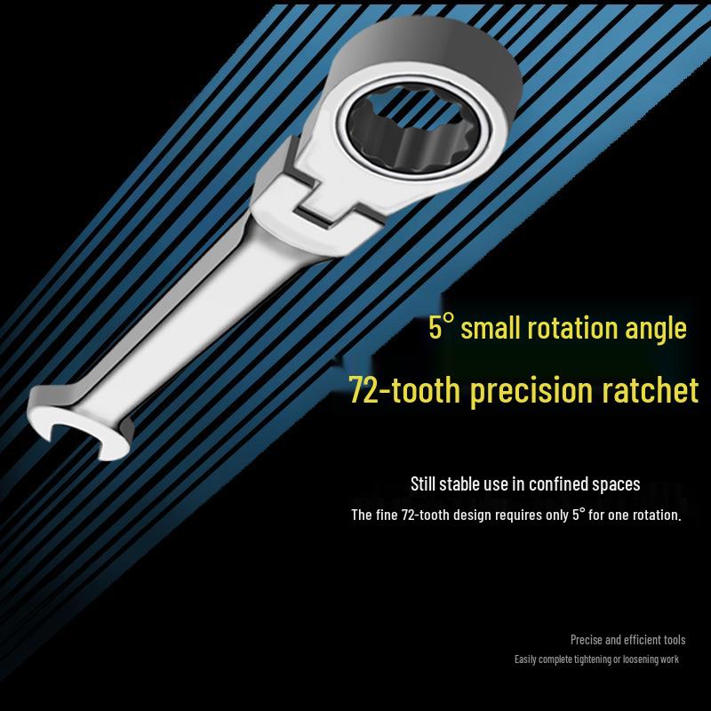 Регулируемый двусторонний храповый ключ - Стальная прямая головка для авторемонта