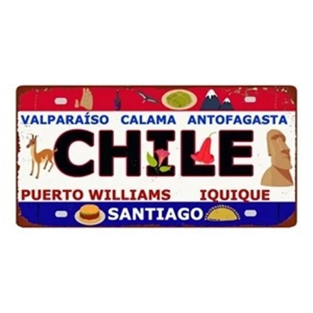 Chile Finland Iceland Flag Metal Signs Vintage Plaque Auto License Plate Embossed Tag Garage Bars Pubs Clubs Home Wall Decor