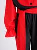 Boys Flamenco Dance Outfit Color Block Turn Down Collar Long Puff Sleeve Pullover Shirt Elastic Waistband Pants Belt